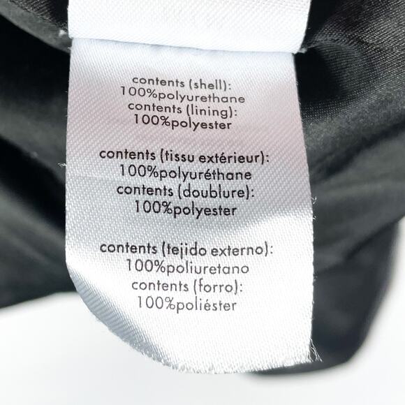 WeWoreWhat‎ Faux Leather Blazer Black Button Front Jacket Vegan Collared Sz M - Picture 9 of 10